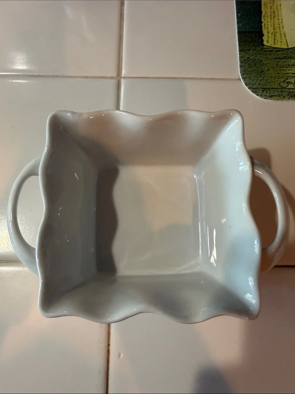 4 Cordon Bleu Porcelain Ramekin Baking Dishes With Handles Wavy Edge New